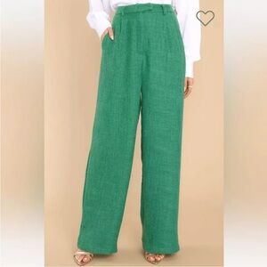 NWT Sweet Lemon Kelly Green Wide Leg Pants Size Large